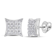 Load image into Gallery viewer, Sparkling Diamond Kite Square Earrings in 10kt White Gold - Splendid Jewellery
