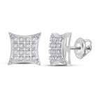 Sparkling Diamond Kite Square Earrings in 10kt White Gold - Splendid Jewellery