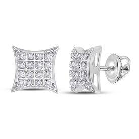 Sparkling Diamond Kite Square Earrings in 10kt White Gold - Splendid Jewellery