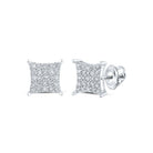 Sparkling Diamond Kite Square Earrings in 10kt White Gold - Splendid Jewellery