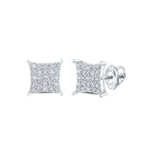 Load image into Gallery viewer, Sparkling Diamond Kite Square Earrings in 10kt White Gold - Splendid Jewellery
