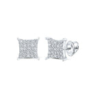 Sparkling Diamond Kite Square Earrings in 10kt White Gold - Splendid Jewellery