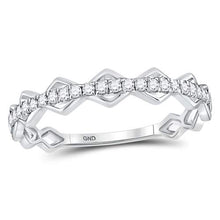 Load image into Gallery viewer, Sparkling Diamond Link Stackable Band Ring Side View from Splendid Jewellery