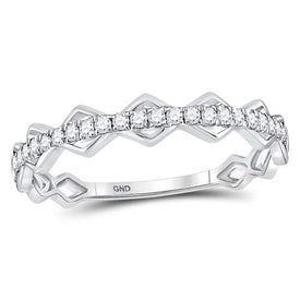 Sparkling Diamond Link Stackable Band Ring Side View from Splendid Jewellery