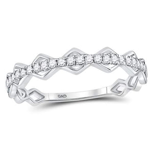 Sparkling Diamond Link Stackable Band Ring - Splendid Jewellery