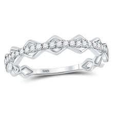 Load image into Gallery viewer, Sparkling Diamond Link Stackable Band Ring Top View from Splendid Jewellery