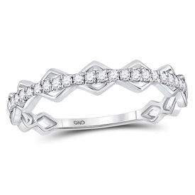 Sparkling Diamond Link Stackable Band Ring Top View from Splendid Jewellery