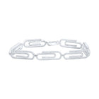 Sparkling Diamond Paper Clip Bracelet in 10kt White Gold - 3 - 1/3 Cttw - Splendid Jewellery