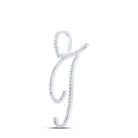 Sparkling Diamond T Initial Pendant in 10kt White Gold - Splendid Jewellery