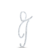 Load image into Gallery viewer, Sparkling Diamond T Initial Pendant in 10kt White Gold - Splendid Jewellery