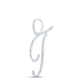 Sparkling Diamond T Initial Pendant in 10kt White Gold - Splendid Jewellery