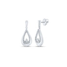 Sparkling Diamond Tear Dangle Earrings in 10kt White Gold - Splendid Jewellery