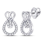 Sparkling Diamond Teardrop Heart Earrings in 10kt White Gold  Side View from Splendid Jewellery