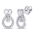 Sparkling Diamond Teardrop Heart Earrings in 10kt White Gold - Splendid Jewellery