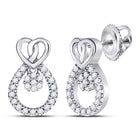 Sparkling Diamond Teardrop Heart Earrings in 10kt White Gold - Splendid Jewellery
