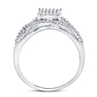 Sparkling Diamond Twist Cluster Ring Top view from the 10Kt White Gold Womens Round Diamond Rectangle Twist Cluster Ring 1 4 Cttwpin270975 collection by Splendid Jewellery