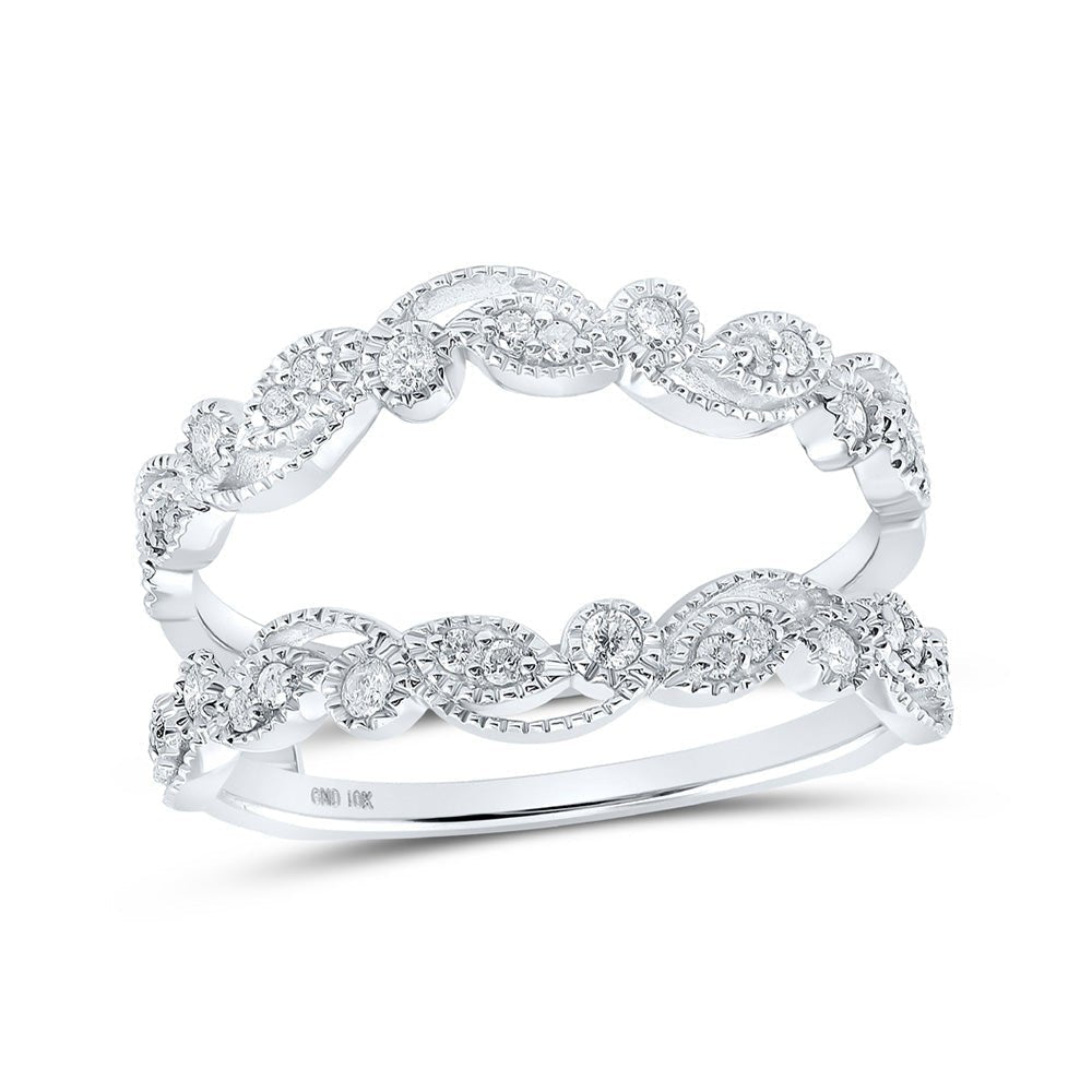 Sparkling Diamond Wrap Enhancer - 10kt White Gold Wedding Band Upgrade - Splendid Jewellery