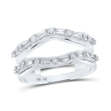 Load image into Gallery viewer, Sparkling Diamond Wrap Enhancer: 14kt White Gold Womens Round Diamond Wedding Band 1/2 Cttw - Splendid Jewellery