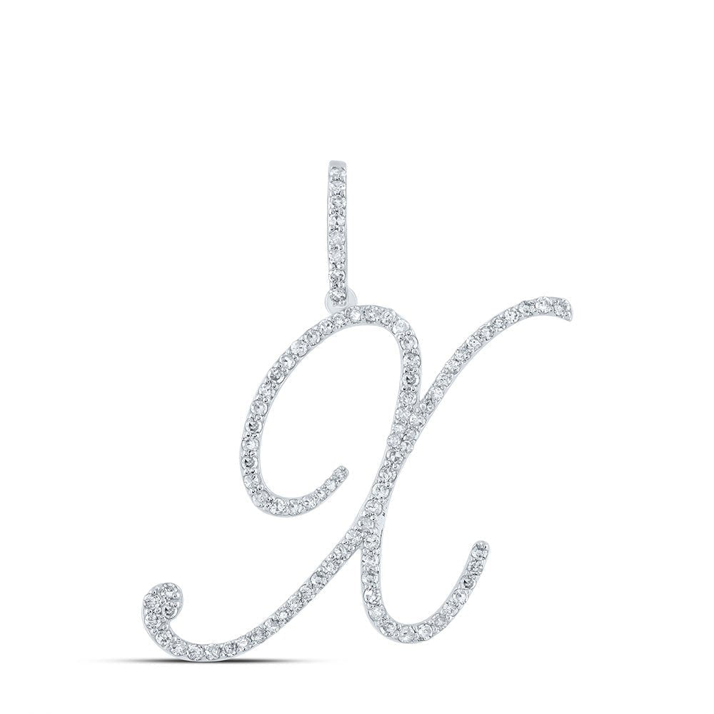 Sparkling Diamond X Initial Pendant - Personalized Elegance in White Gold - Splendid Jewellery