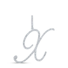 Load image into Gallery viewer, Sparkling Diamond X Initial Pendant - Personalized Elegance in White Gold - Splendid Jewellery