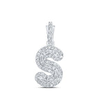 Sparkling Elegance: 10kt White Gold Diamond Initial Pendant - Splendid Jewellery