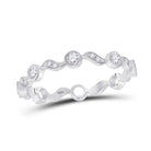 Sparkling Elegance: 10kt White Gold Diamond Stackable Band Ring - Splendid Jewellery