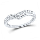 Sparkling Elegance: 10kt White Gold Diamond Stacking Band Ring - Splendid Jewellery