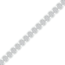 Sparkling Elegance: 10kt White Gold Round Diamond Fashion Bracelet - 2 Cttw - Splendid Jewellery