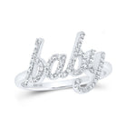 Sparkling Elegance: 10kt White Gold Womens Round Diamond BABY Band Ring 1/4 Cttw - Splendid Jewellery