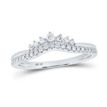 Load image into Gallery viewer, Sparkling Elegance: 10kt White Gold Womens Round Diamond Enhancer Wedding Band 1/5 Cttw - Splendid Jewellery