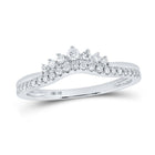 Sparkling Elegance: 10kt White Gold Womens Round Diamond Enhancer Wedding Band 1/5 Cttw - Splendid Jewellery