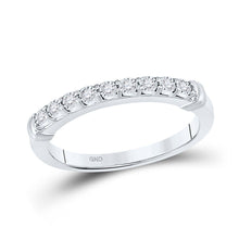 Load image into Gallery viewer, Sparkling Elegance: 10kt White Gold Women's Round Diamond Single Row Band Ring 1/8 Cttw - Splendid Jewellery