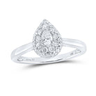 Sparkling Elegance: 14kt White Gold Pear Diamond Halo Bridal Wedding Engagement Ring 1/2 Cttw - Splendid Jewellery