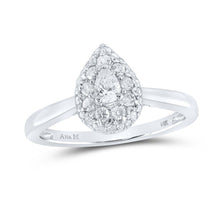 Load image into Gallery viewer, Sparkling Elegance: 14kt White Gold Pear Diamond Halo Bridal Wedding Engagement Ring 1/2 Cttw - Splendid Jewellery