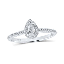Load image into Gallery viewer, Sparkling Eternity: 10kt White Gold Pear Diamond Halo Bridal Wedding Engagement Ring - Splendid Jewellery