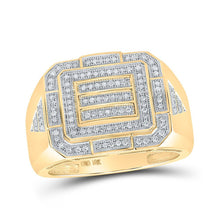 Load image into Gallery viewer, Sparkling Gold Cluster Diamond Men's Ring - 1/3 Ct.t.w. - Splendid Jewellery