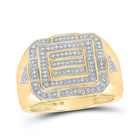 Sparkling Gold Cluster Diamond Men's Ring - 1/3 Ct.t.w. - Splendid Jewellery