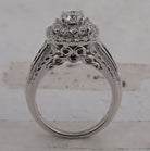 Sparkling Halo Diamond and Sapphire Bridal Wedding Ring Set - Splendid Jewellery