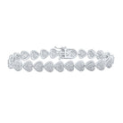 Sparkling Heart Diamond Bracelet in 10kt White Gold - 2 - 5/8 Cttw - Splendid Jewellery