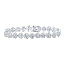 Load image into Gallery viewer, Sparkling Heart Diamond Bracelet in 10kt White Gold - 2 - 5/8 Cttw - Splendid Jewellery