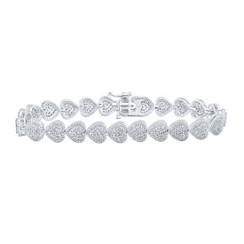Sparkling Heart Diamond Bracelet in 10kt White Gold - 2 - 5/8 Cttw - Splendid Jewellery