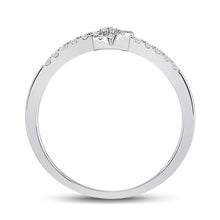 Load image into Gallery viewer, Sparkling Heart Diamond Stackable Band Ring - 10kt White Gold Women&#39;s 1/8 Cttw Side 2 view from the 10Kt White Gold Womens Round Diamond Heart Stackable Band Ring 1 8 Cttwpin282085 collection by Splendid Jewellery