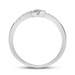 Sparkling Heart Diamond Stackable Band Ring - 10kt White Gold Women's 1/8 Cttw - Splendid Jewellery