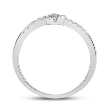 Load image into Gallery viewer, Sparkling Heart Diamond Stackable Band Ring - 10kt White Gold Women's 1/8 Cttw - Splendid Jewellery
