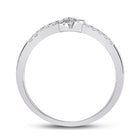 Sparkling Heart Diamond Stackable Band Ring - 10kt White Gold Women's 1/8 Cttw - Splendid Jewellery