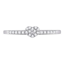 Load image into Gallery viewer, Sparkling Heart Diamond Stackable Band Ring - 10kt White Gold Women's 1/8 Cttw - Splendid Jewellery