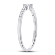 Load image into Gallery viewer, Sparkling Heart Diamond Stackable Band Ring - 10kt White Gold Women's 1/8 Cttw - Splendid Jewellery