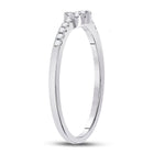 Sparkling Heart Diamond Stackable Band Ring - 10kt White Gold Women's 1/8 Cttw Side view from the 10Kt White Gold Womens Round Diamond Heart Stackable Band Ring 1 8 Cttwpin282085 collection by Splendid Jewellery