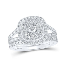 Load image into Gallery viewer, Sparkling Love: 10kt White Gold Diamond Cluster Bridal Wedding Ring Set - Splendid Jewellery