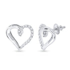 Sparkling Love: 10kt White Gold Diamond Heart Earrings  Side View from Splendid Jewellery